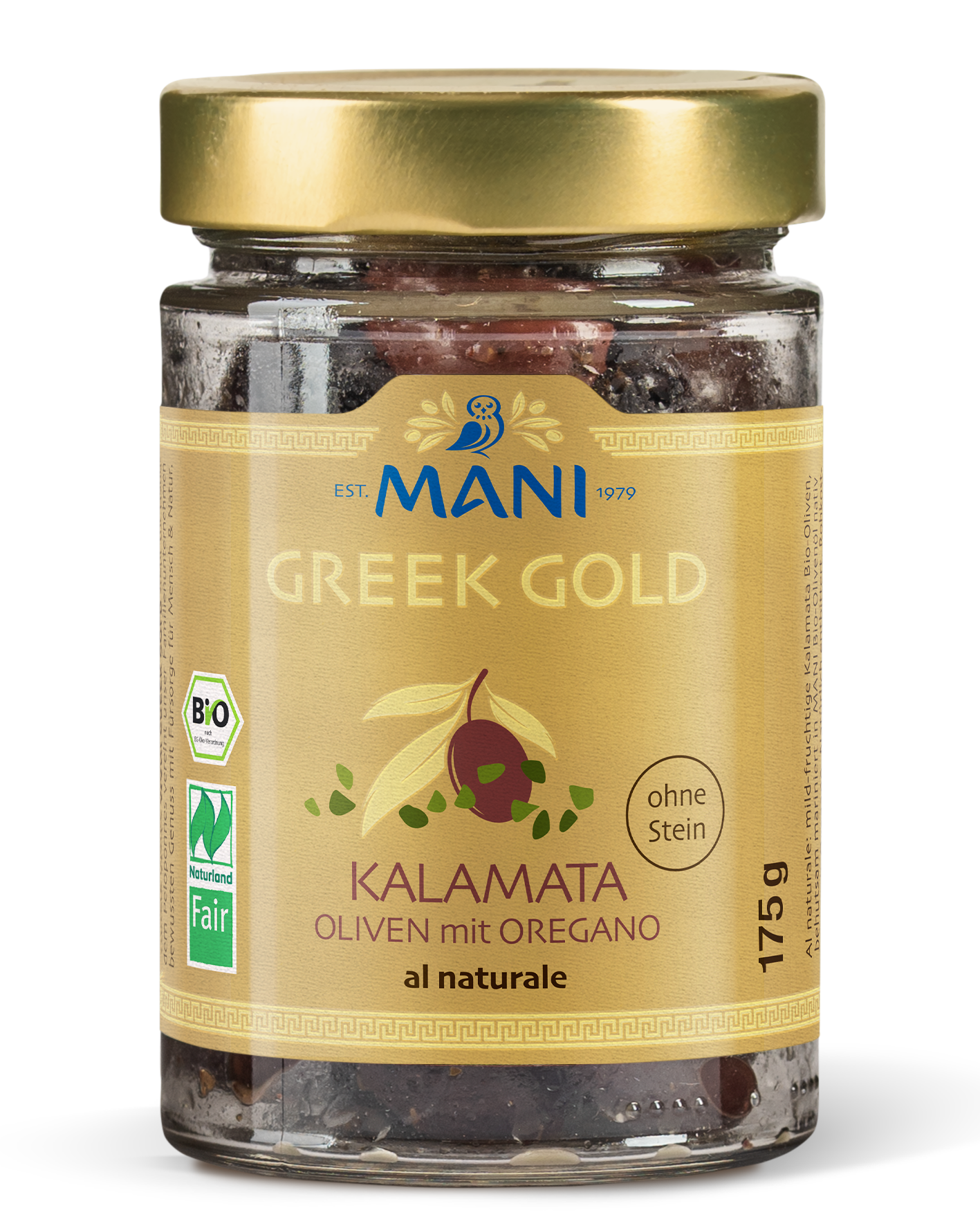 Greek Gold Kalamata Oliven mit Oregano al naturale, ohne Stein