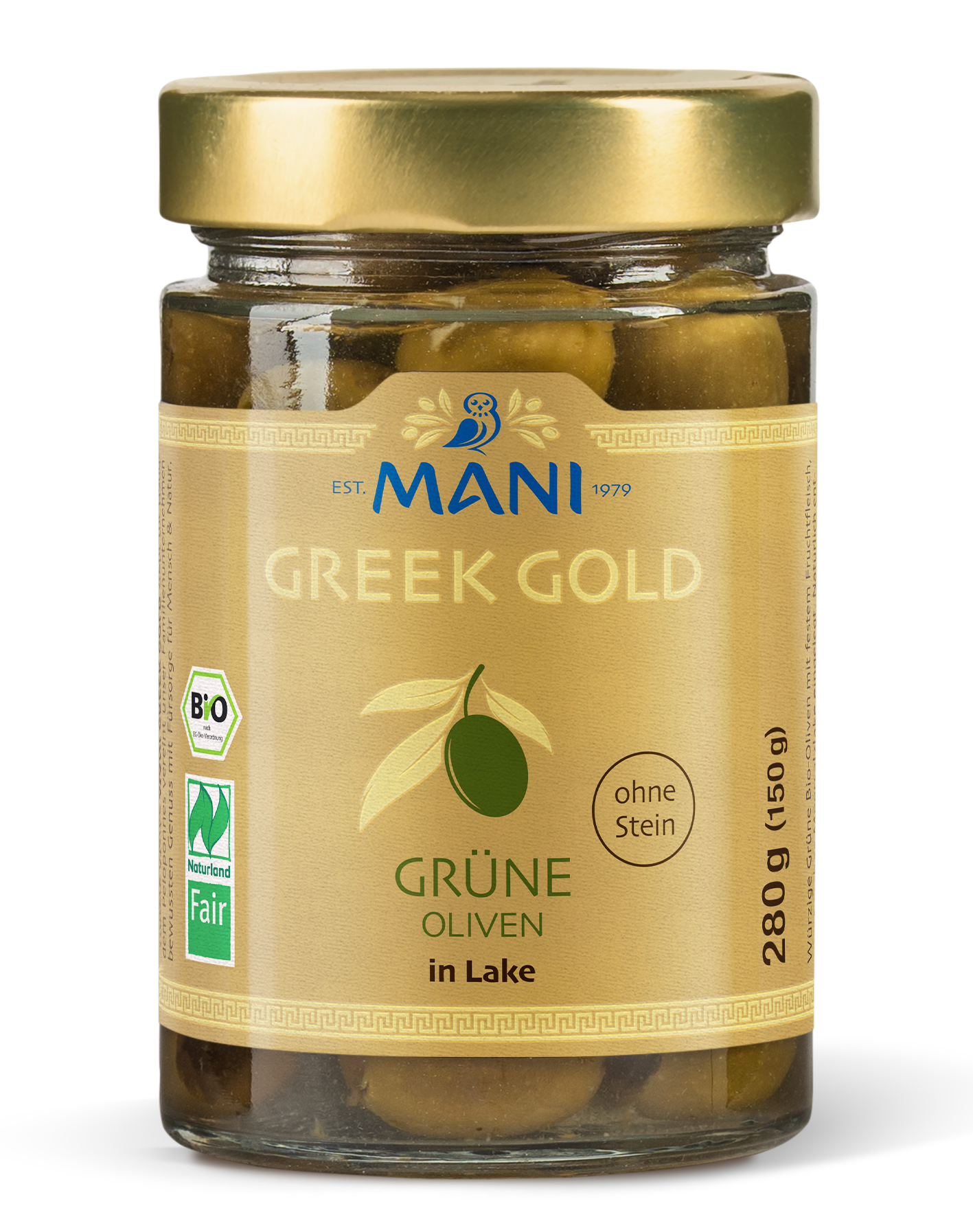 Greek Gold Grüne Oliven in Lake, ohne Stein